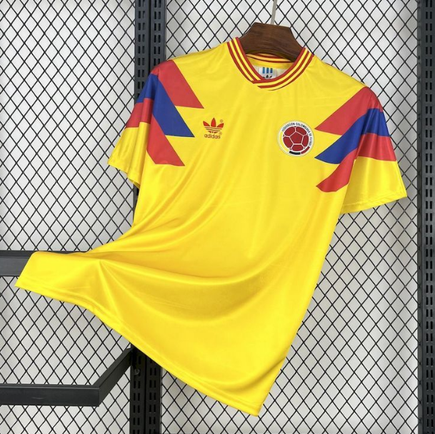 1990 Colombia Retro Home Soccer Jersey Shirt